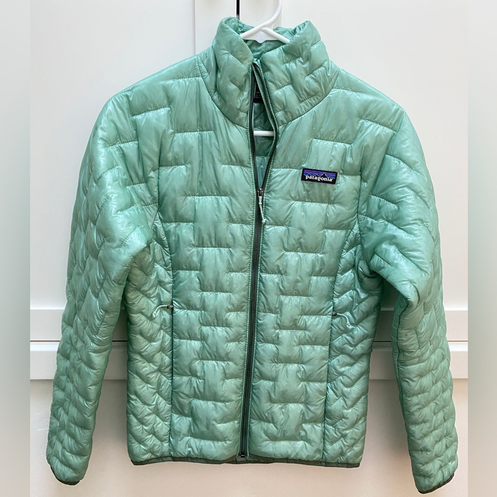 Patagonia light green Micro Puff women jacket XXS